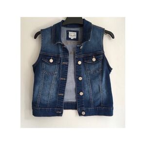 Wax Jean Basic Denim Women's Stone Washed Vest Size Small